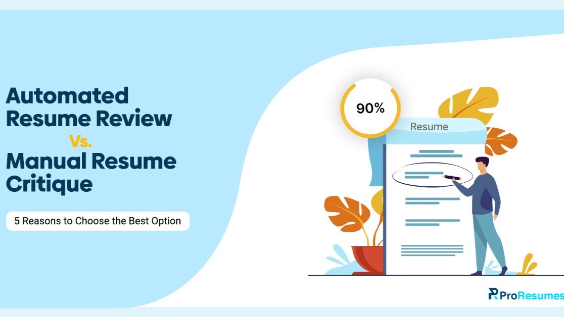 "Image showing guidance about automated resume review and manual critique.