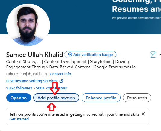 Add profile section.