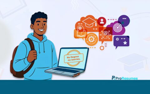 Student exploring internship during degree with career development.
