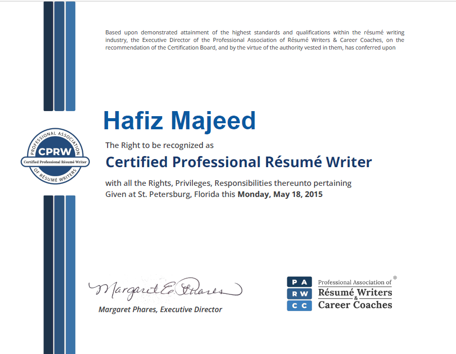 CPRW Certificate
