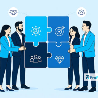 Company values interview illustration featuring teamwork, cultural fit, organizational alignment, and employee collaboration.