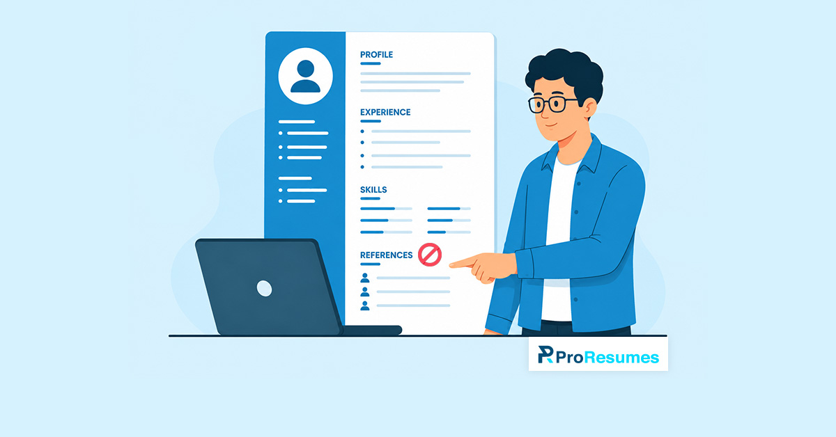 References in a resume can not be added.