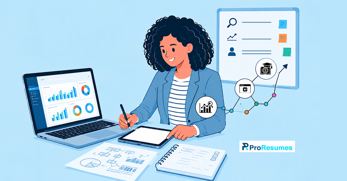 Career strategist supporting career development with data analysis, planning, and professional growth tools.